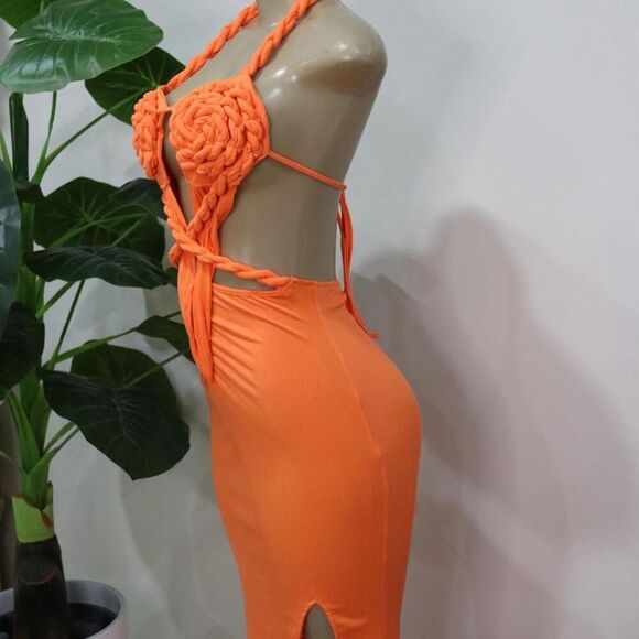 Bold Orange Maxi Dress - Picture 2 of 7